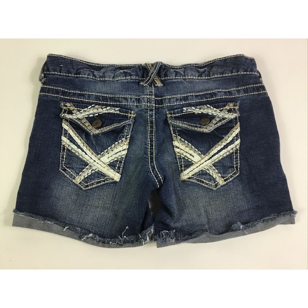 Rue 21 booty Shorts distressed stretch med rise cuffed Womens Size 3/4